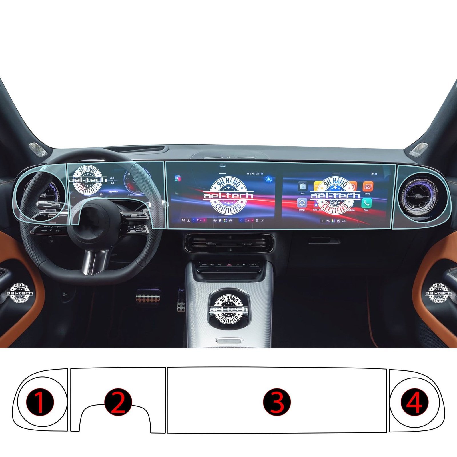 0545bce961b86ccdb571bb4a2062756e.jpg Mercedes GLB Uyumlu Dijital Gösterge ve Navigasyon 9H Nano Ekran Koruyucu 4'lü Set 2026-2027 - Görsel 1