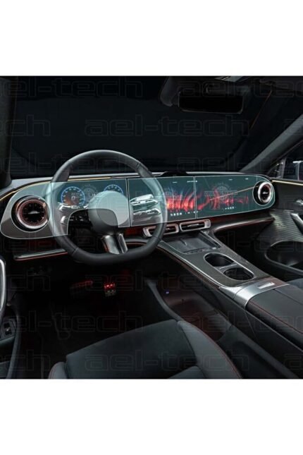 Mercedes CLA/GLC Uyumlu Dijital Gösterge ve Navigasyon 9H Nano Ekran Koruyucu 4'lü Set 2025-2026