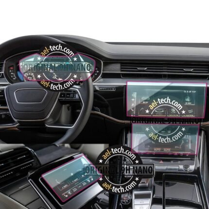 Audi A8/A8L Navigasyon,Dijital Gösterge,Klima Kontrol ve Arka Tablet Uyumlu 9H Nano Ekran Koruyucu 4’lü Set 2022-2026