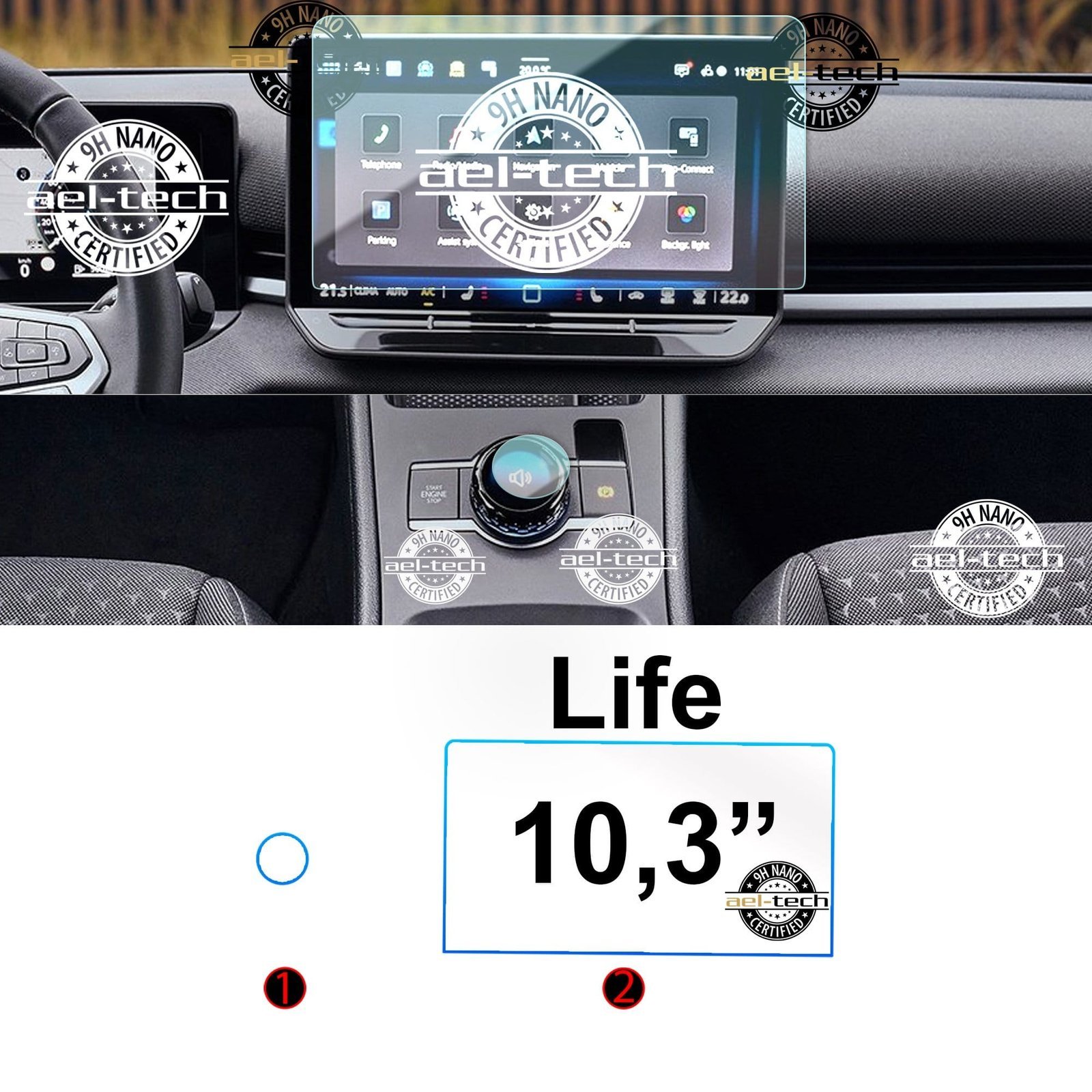 5e8f9bc5c17bf925b62eec37e62b64e8.jpg Volkswagen T-Roc Life Uyumlu 10,3 inç Navigasyon ve Home Tuşu 9h Nano Ekran Koruyucu 2li Set 2026-2027 - Görsel 1
