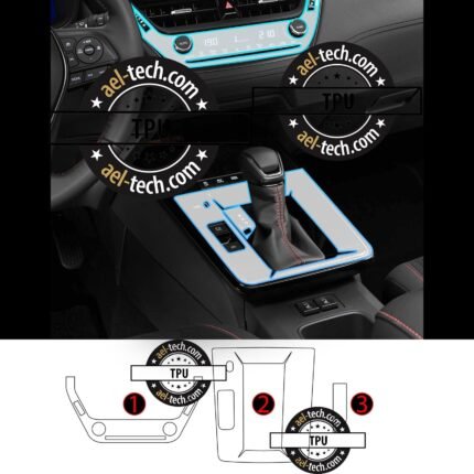 Toyota Corolla Cross Uyumlu Vites Etrafı,Vites Göstergeve Klima Üstü Piano Black Tpu Koruyucu 3lü S