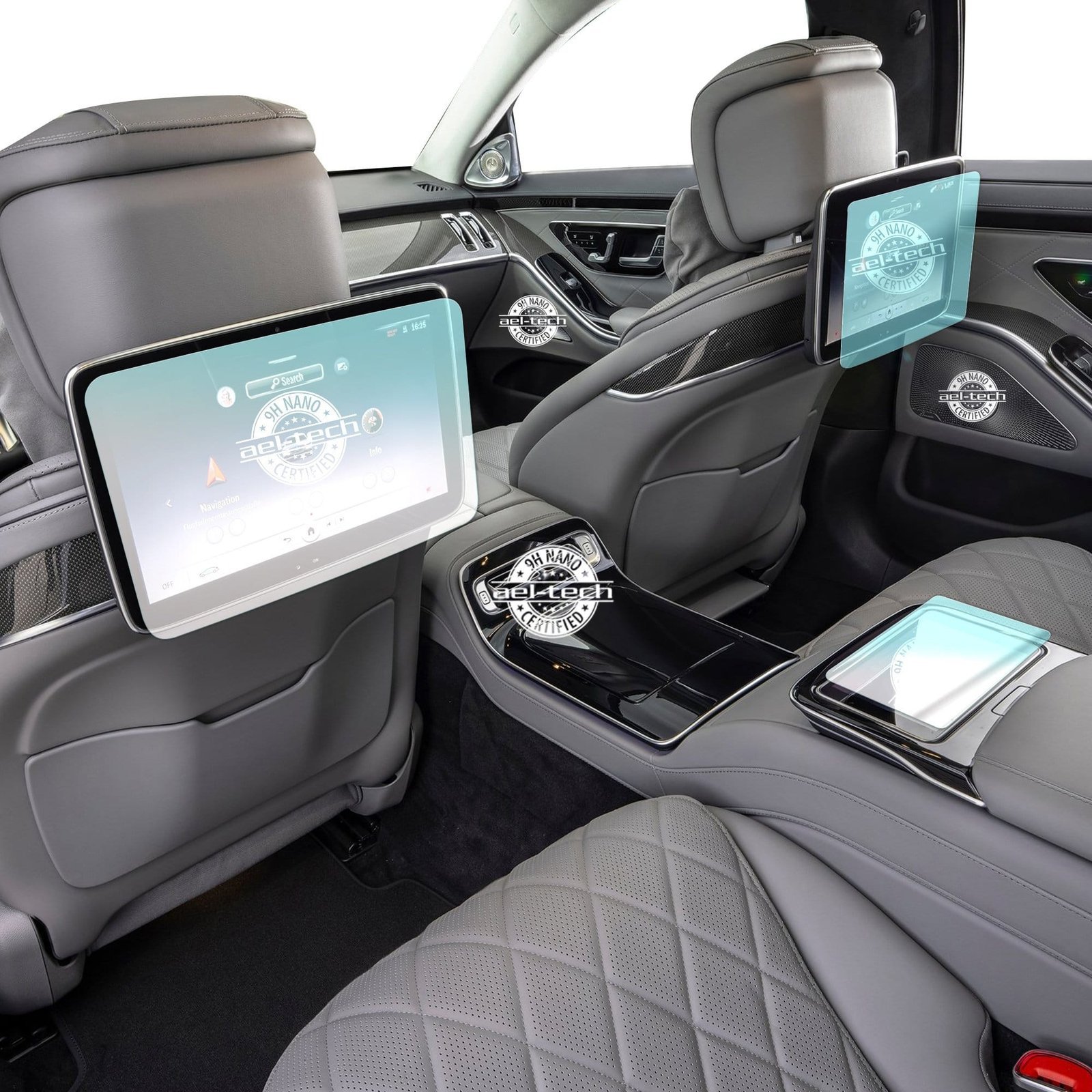 867455d3e0da46f504c9a546ecf0bc68.jpg Mercedes S Seri Uyumlu Arka Tablet ve Orta Tablet 9h Nano Ekran Koruyucu 2li Set 2020-2025 - Görsel 1