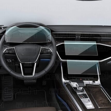 Audi A6 Dijital Gösterge Ve Navigasyon Uyumlu Nano Ekran Koruyucu 3lü Set 2019-2024
