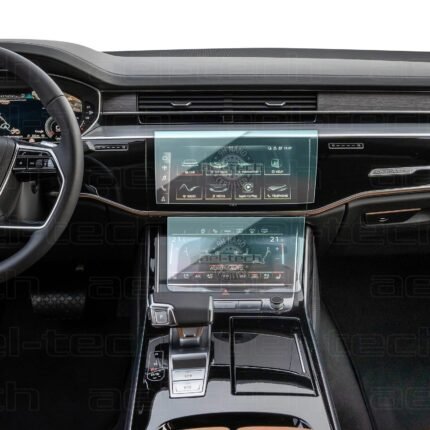 Audi A8/A8L Navigasyon ve Klima Kontrol Uyumlu 9H Nano Ekran Koruyucu 2'li Set 2022-2025