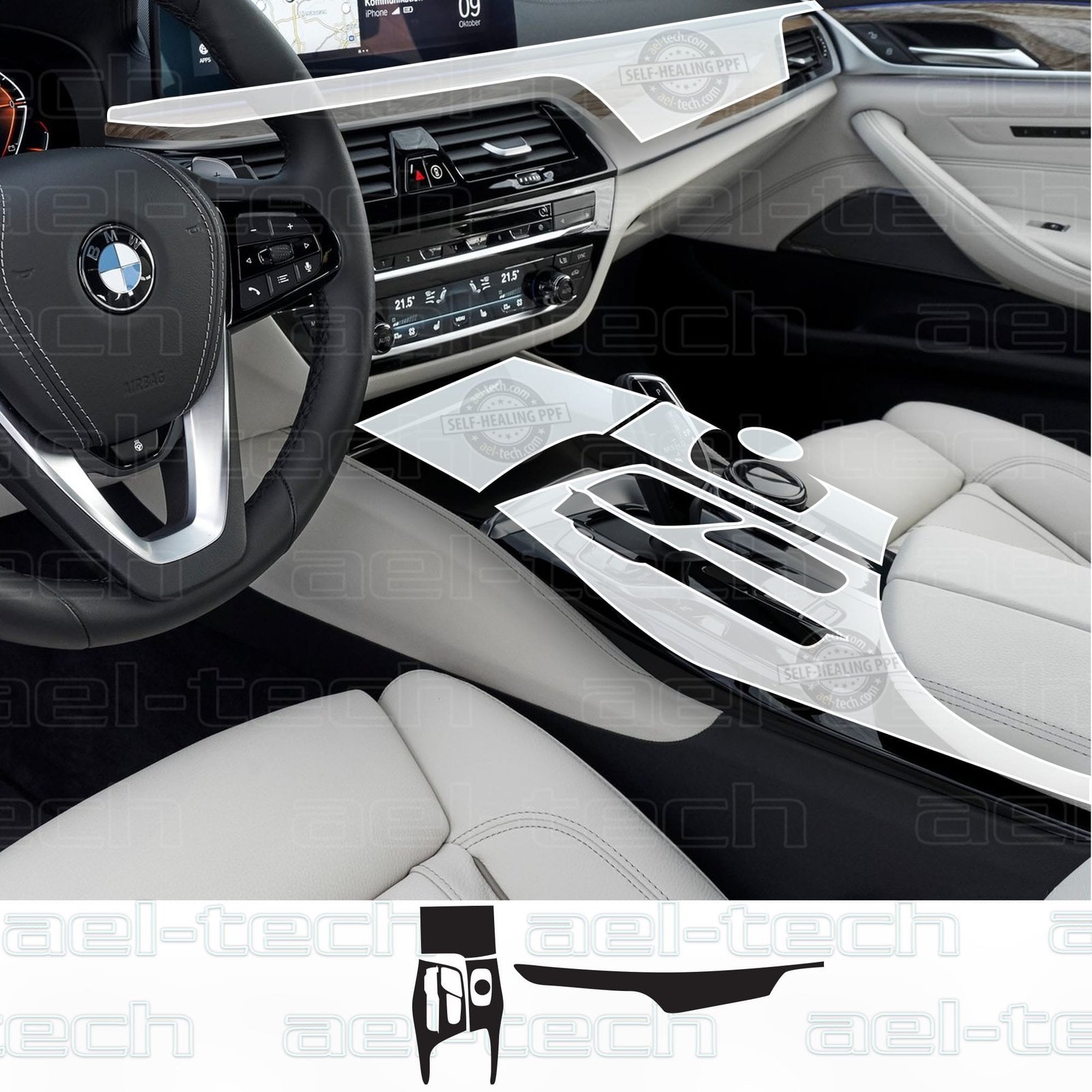 BMW5Series2023copy.jpg Bmw 5 Seri Uyumlu Piano Black Tpu Koruyucu 4 Lü Set 2021-2024 - Görsel 1