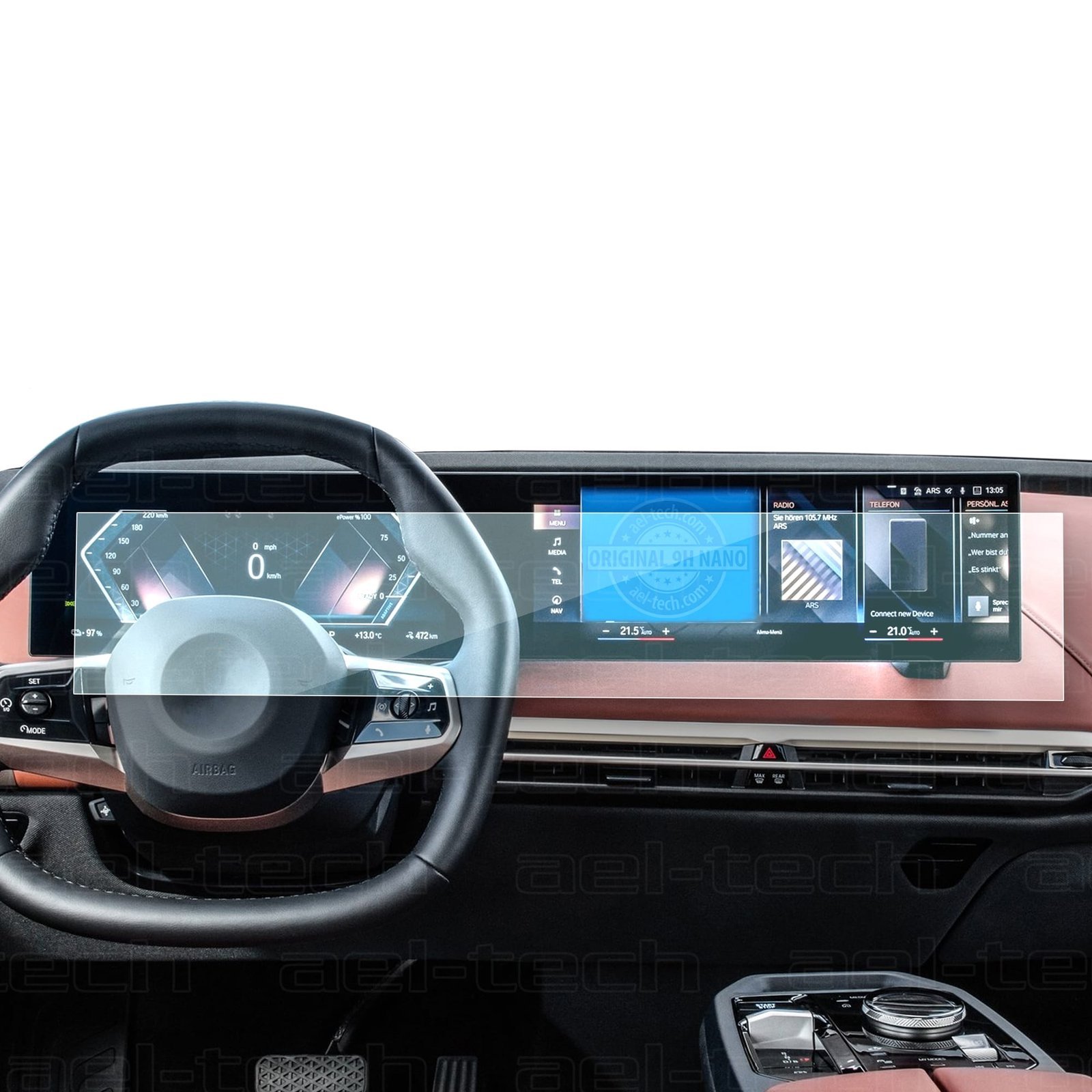 BMWiX14.9incNav-1.jpg Bmw Ix Uyumlu 12.3 Inç Dijital Gösterge ve 14.9 Inç Navigasyon Uyumlu 9h Nano Ekran Koruyucu 2022-2026 - Görsel 1