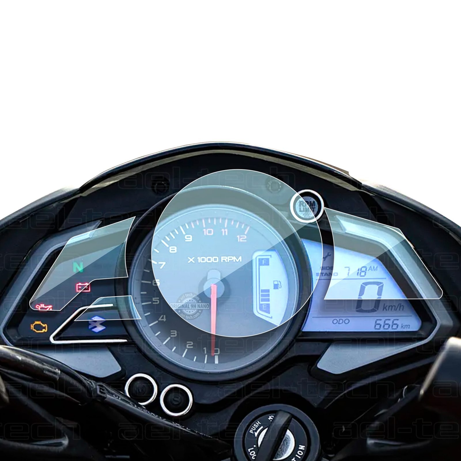 BajajPulsarNS200Gosterge.jpg Bajaj Pulsar NS200 2014-2022 Uyumlu Gösterge TPU Koruyucu - Görsel 1
