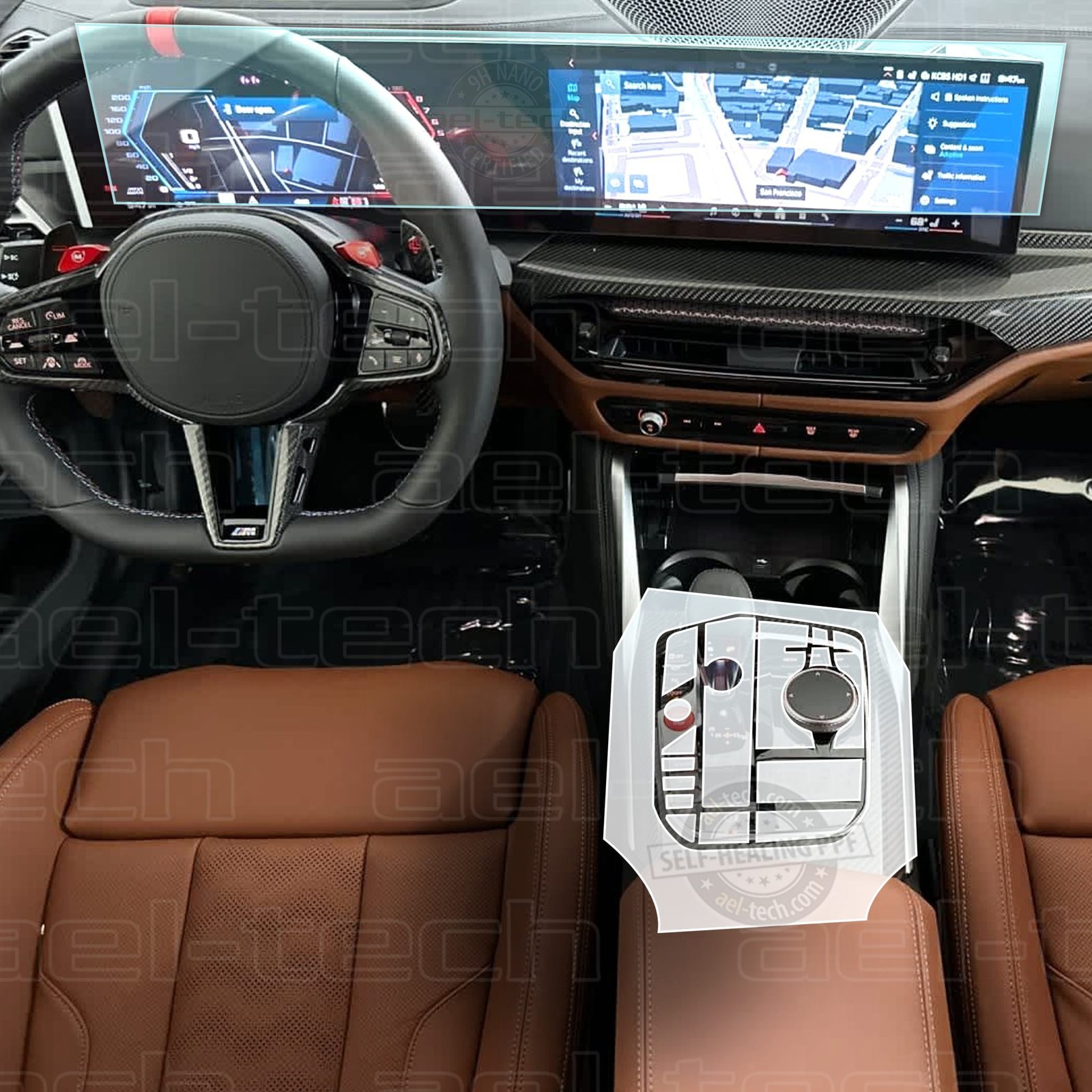 Bmwm3compitetioncopy-1.jpg Bmw M3 Compitetion Uyumlu Navigasyon,Dijital Gösterge Ve Vites Etrafı Nano Ve Piano Black 9h Tpu Koruyucu 2 Li Set 2023-2026 - Görsel 1