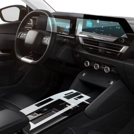 Citroen C4 Max 2025 Uyumlu Dijital Gösterge, Navigasyon ve Orta Konsol Koruyucu 3'lü Set