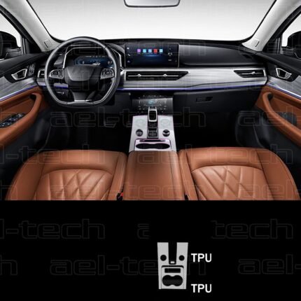 Chery Tiggo 8 Pro Vites etrafı ve Bardaklık uyumlu Piano Black TPU Koruyucu 3 lü set 2023