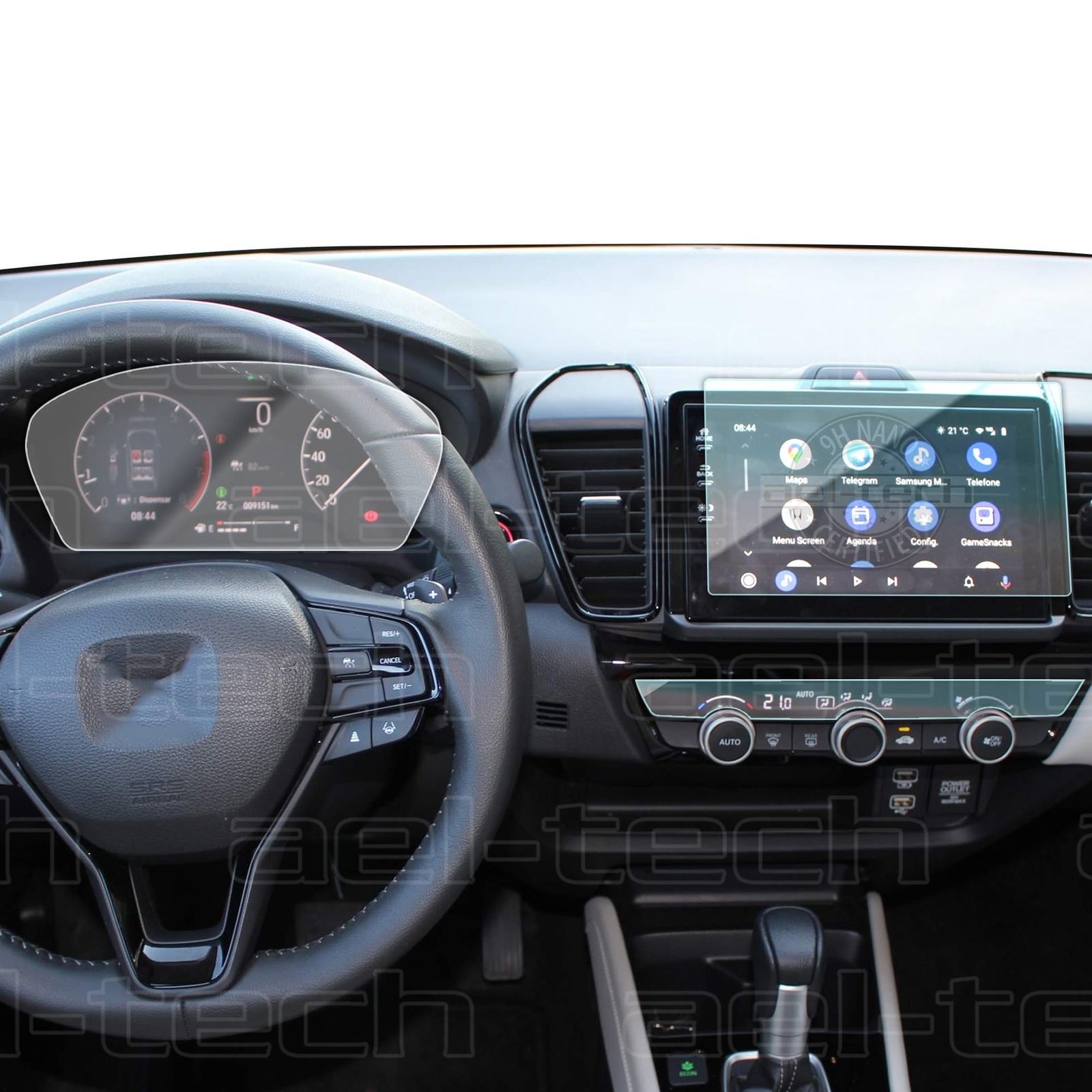 HondaCitycopy.jpg Honda City Uyumlu Navigasyon,5h Dijital Gösterge Ve Klima Üstü 9h Nano Ekran Koruyucu 3'lü Set - Görsel 1