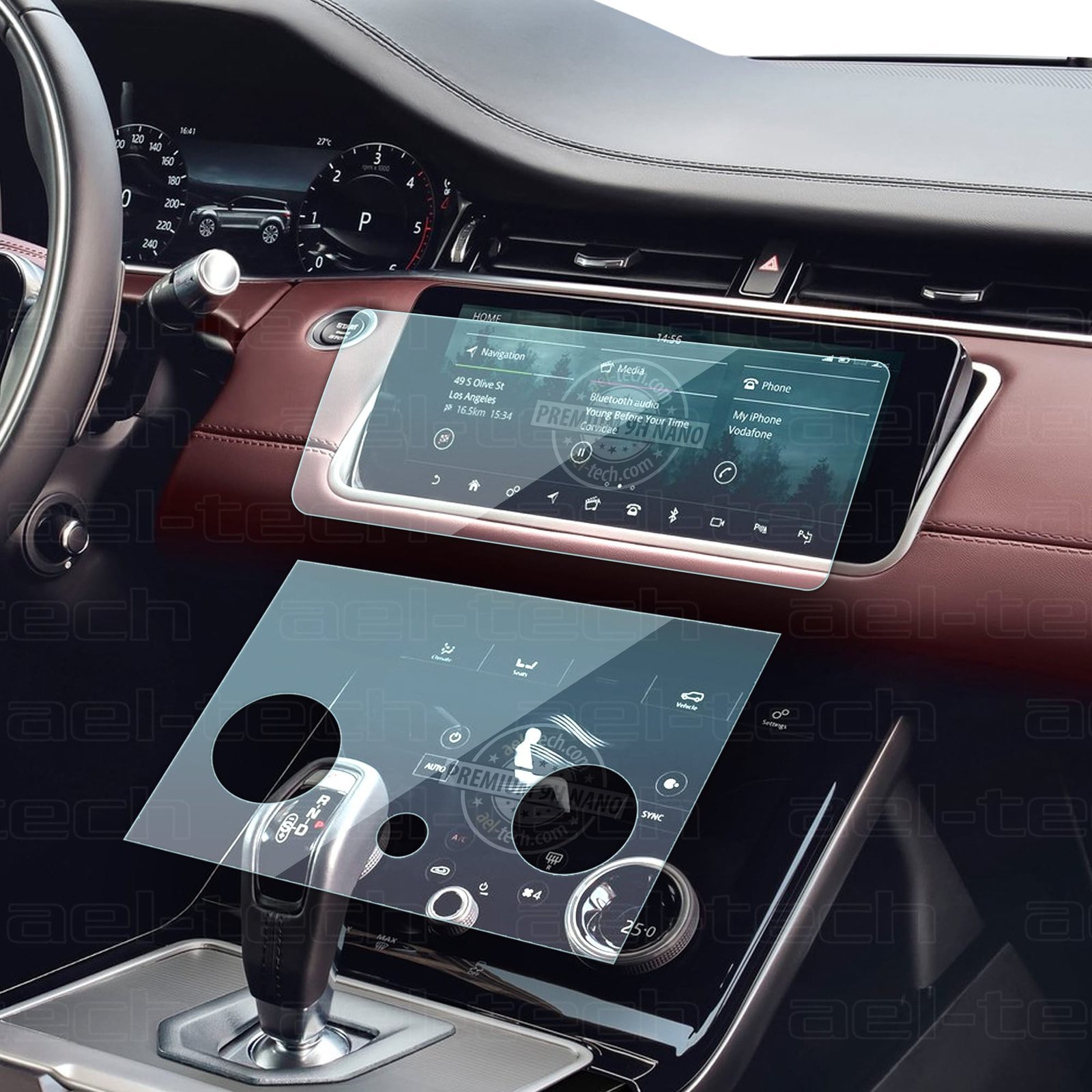 LandRoverRangeRoverEvoqueNavVeKlima-1.jpg Range Rover Evoque Uyumlu Navigasyon ve Bilgi Ekranı 9h Nano Ekran Koruyucu 2019-2023 - Görsel 1