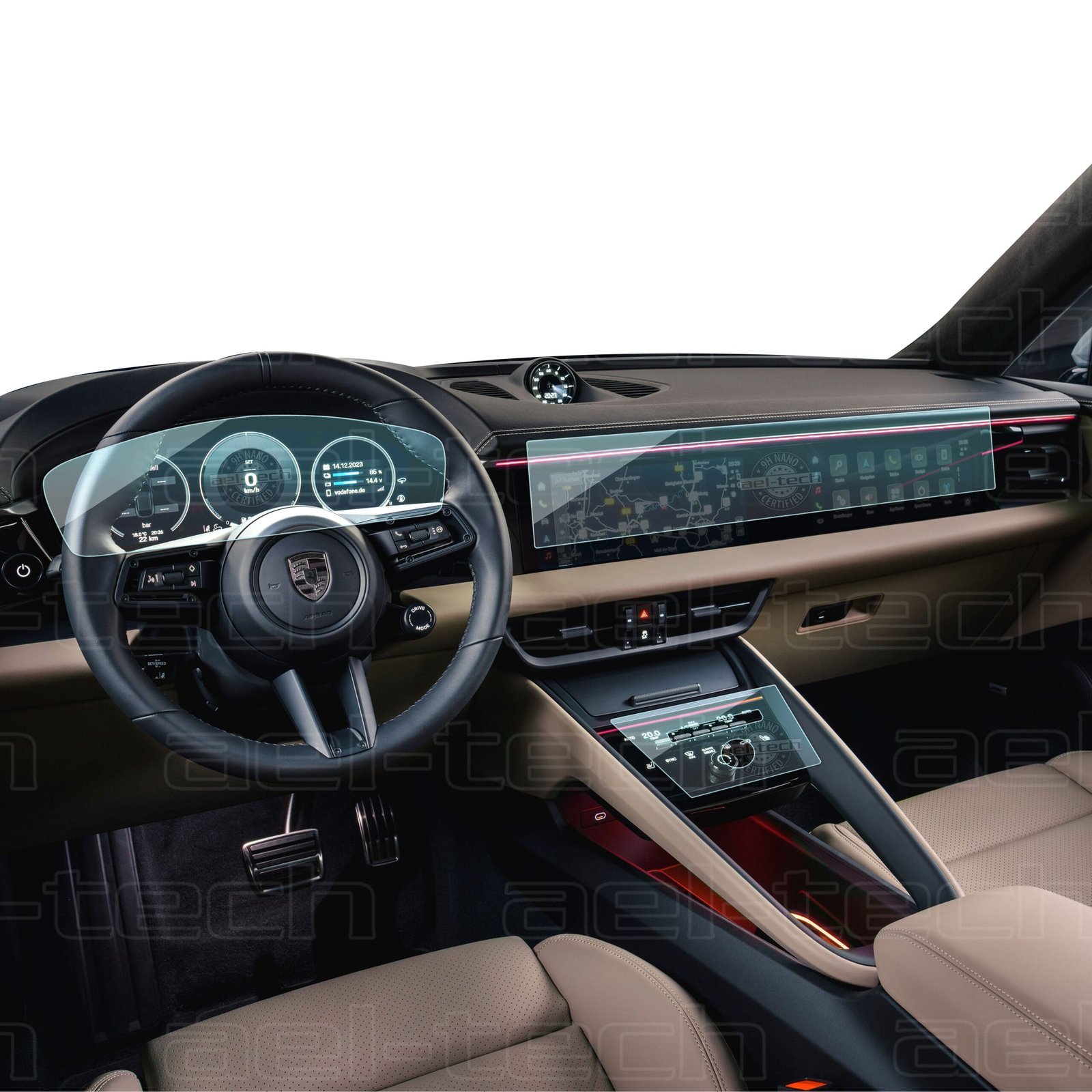MacanElectric-copy-scaled-1.jpg Porsche Macan Elektrik Uyumlu Dijital Gösterge ,Navigasyon ve Vites Etrafı 9H Nano Ekran Koruyucu 3lü Set - Görsel 1