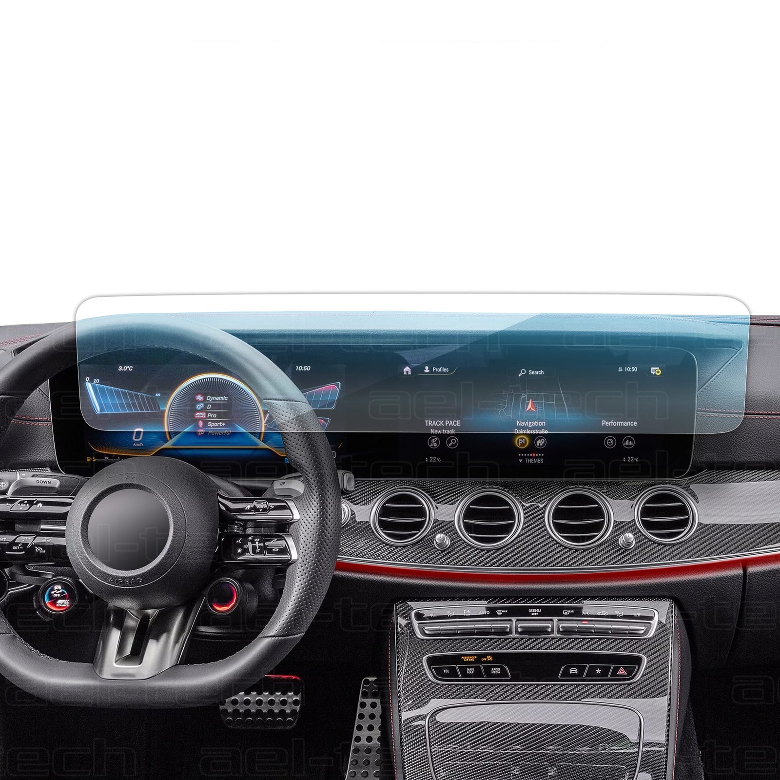 MercedesEClassW213DGvN12.3.jpg Mercedes E-Serisi W213 Uyumlu 12.3 İnç Dijital Gösterge ve Navigasyon 9H Nano Ekran Koruyucu - Görsel 1