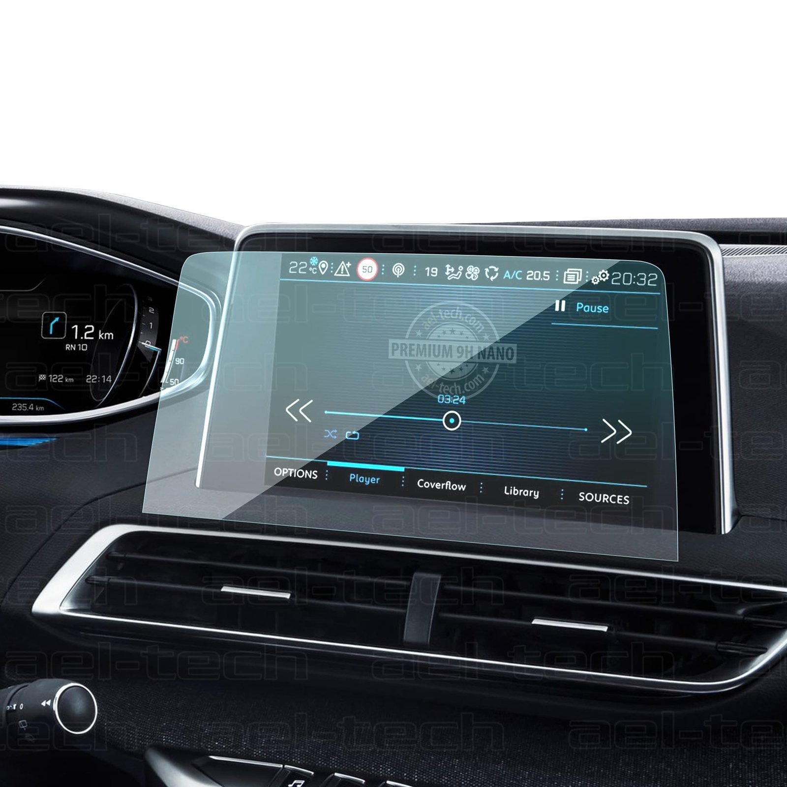 Peugeot2008-8incNav-1.jpg Peugeot 308 Uyumlu Multimedya 9h Nano Ekran Koruyucu - Görsel 1
