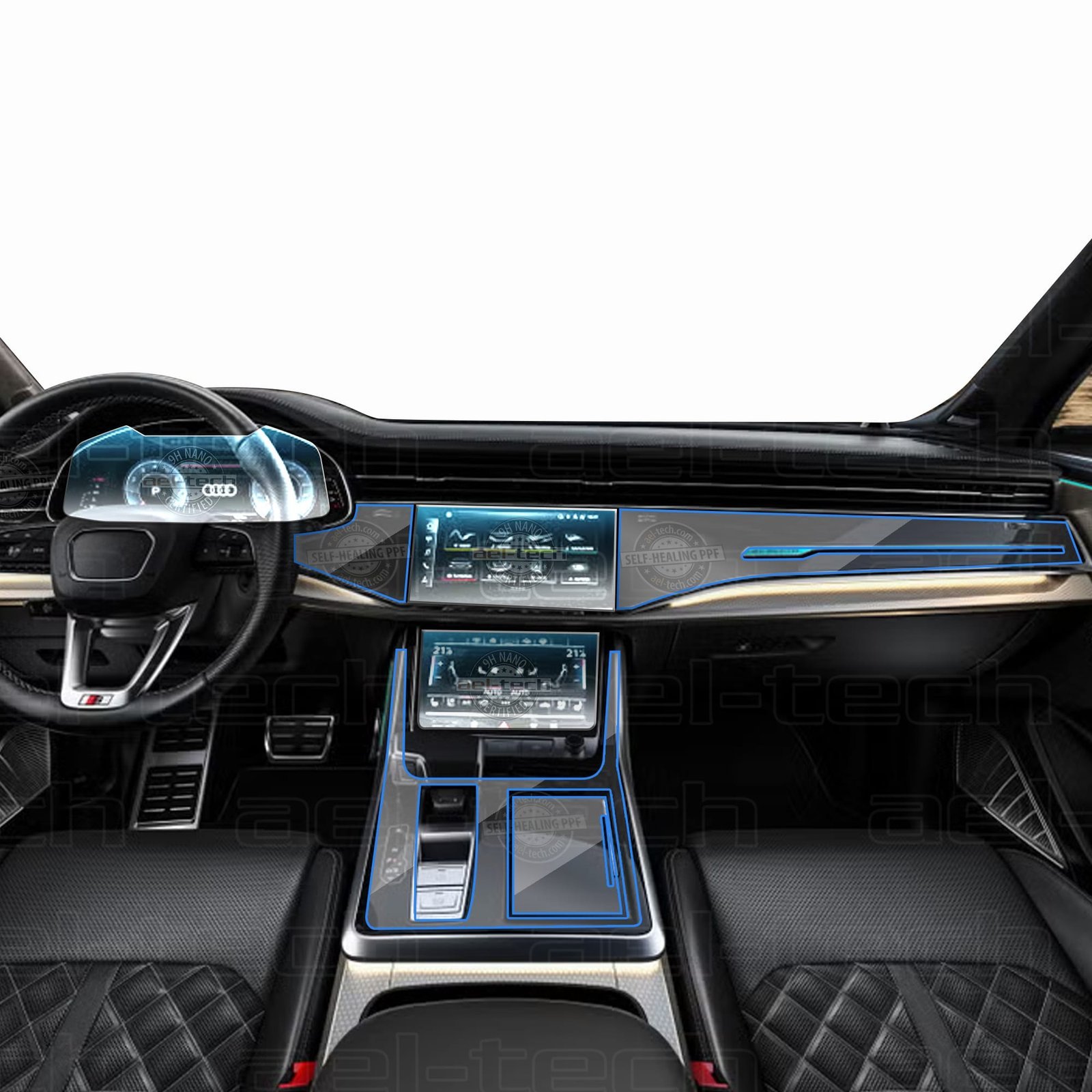 Q7-SET-copy-1.jpg Yeni Audi Q7 Navigasyon Dijital Gösterge 9h Nano Ve Piano Black Uyumlu Tpu Koruyucu 8li Set 2019-2024 - Görsel 1