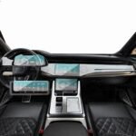 Yeni Audi Q7 Navigasyon Dijital Gösterge 9H Nano ve piano black uyumlu Tpu Koruyucu 9lu Set