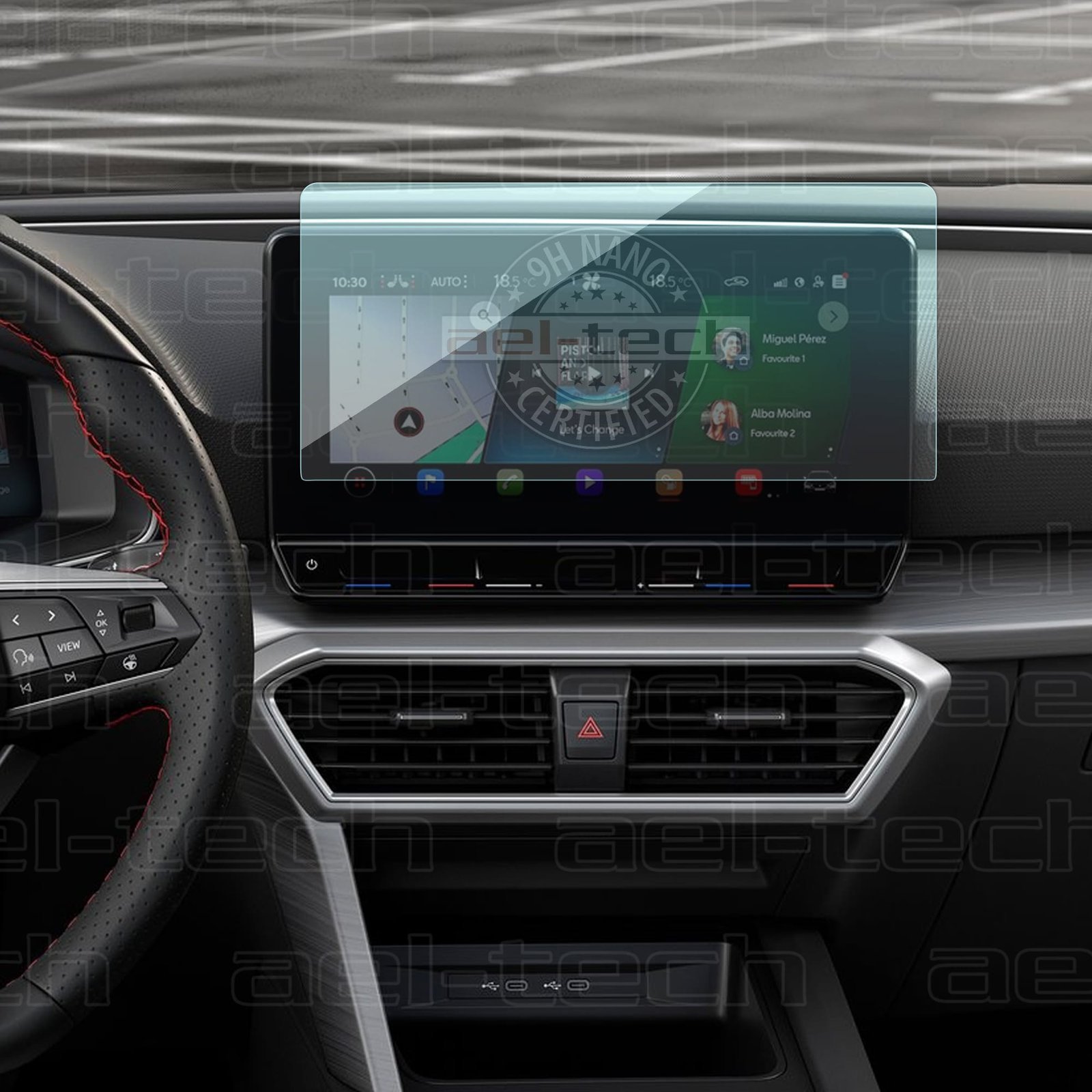 SeatLeonn-copy.jpg Seat Leon Uyumlu 10 Inç Navigasyon 9H Nano Ekran Koruyucu - Görsel 1
