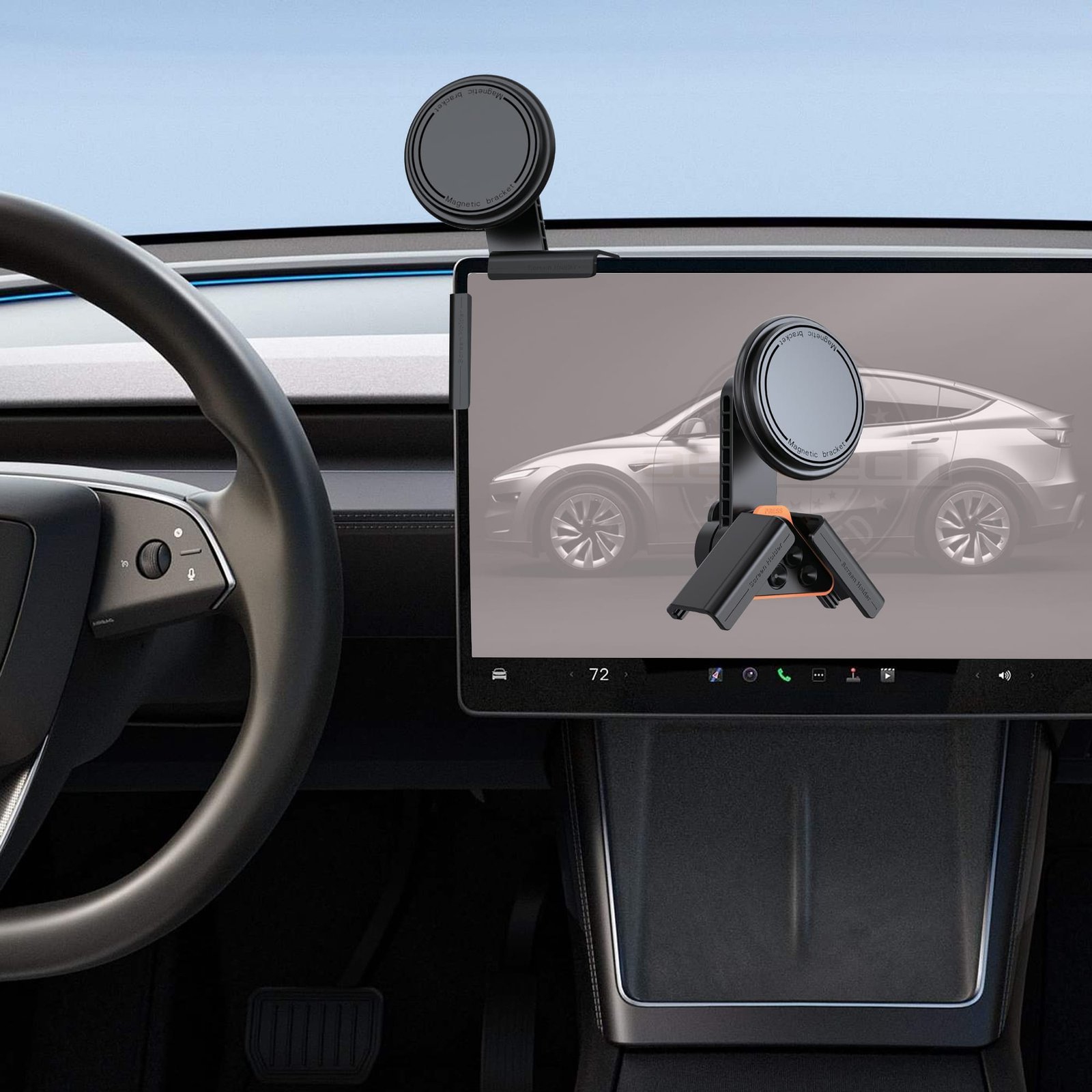 TeslaTelefonTutucu-copy.jpg Tesla Model Y Telefon Tutucu 2021-2026 - Görsel 1