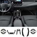 Toyota Corolla Uyumlu Klima Gösterge Vites Etrafı ve Kolçak Altı Piano Black Tpu Koruyucu - Görsel 2