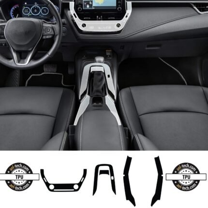 Toyota Corolla Uyumlu Klima Gösterge Vites Etrafı ve Kolçak Altı Piano Black Tpu Koruyucu