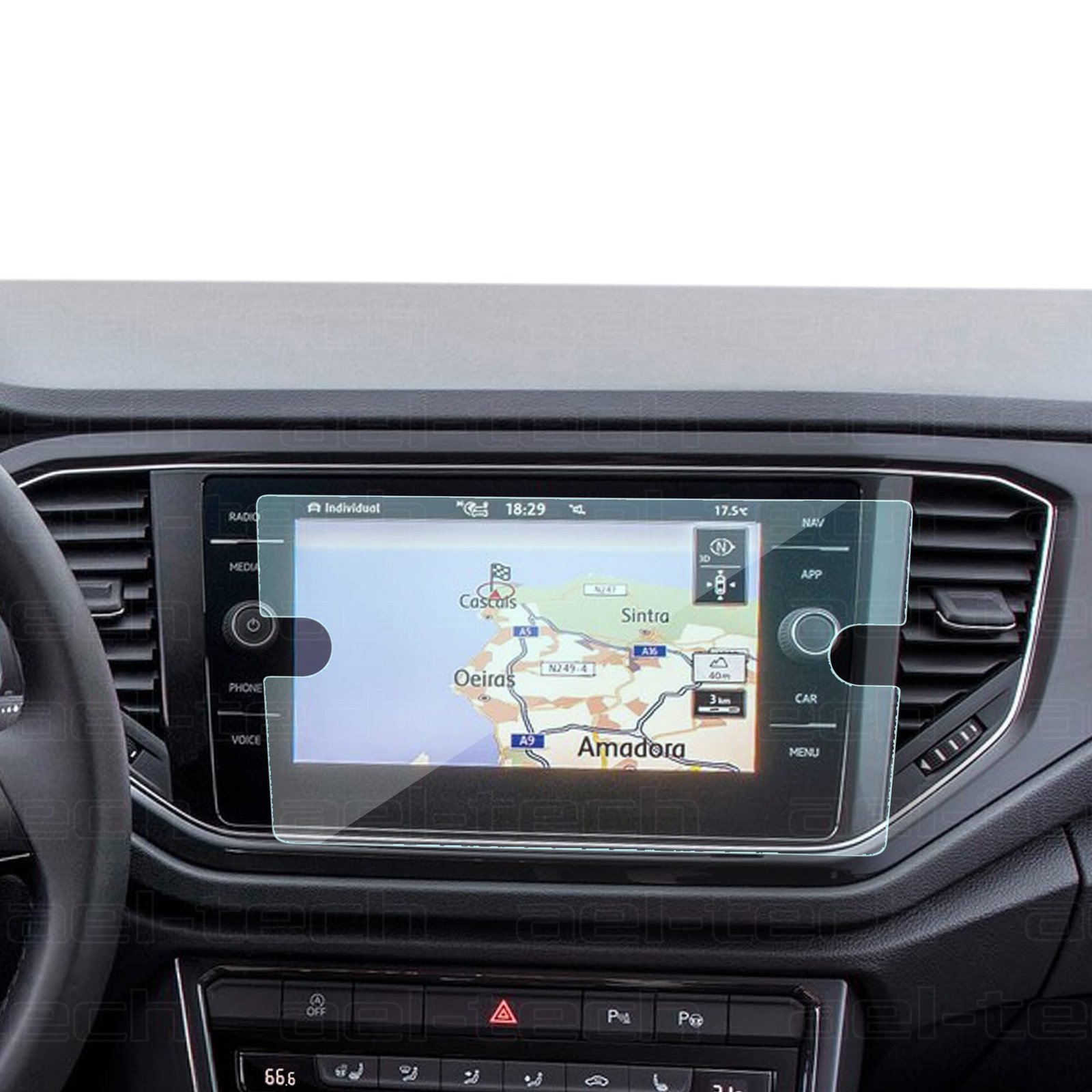 VWT-Roc20192023Nav-1.jpg Volkswagen Tiguan/T-Roc 2017-2022 Uyumlu 8 İnç Navigasyon 9H Nano Ekran Koruyucu - Görsel 1
