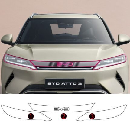 Byd Atto 2 Uyumlu Ön Panjur ve Far Tpu Koruyucu 3'lü Set 2025-2026