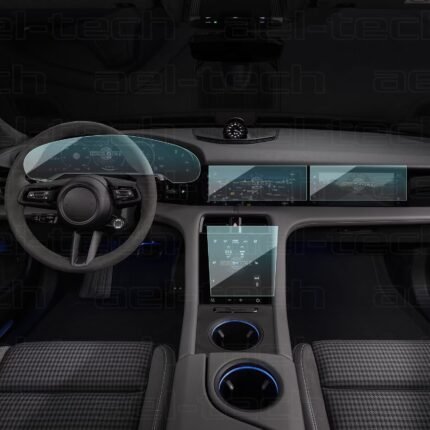 Porsche Taycan Uyumlu Dijital Gösterge,Navigasyon ve Klima 9H Nano Ekran Koruyucu 4lÜ Set