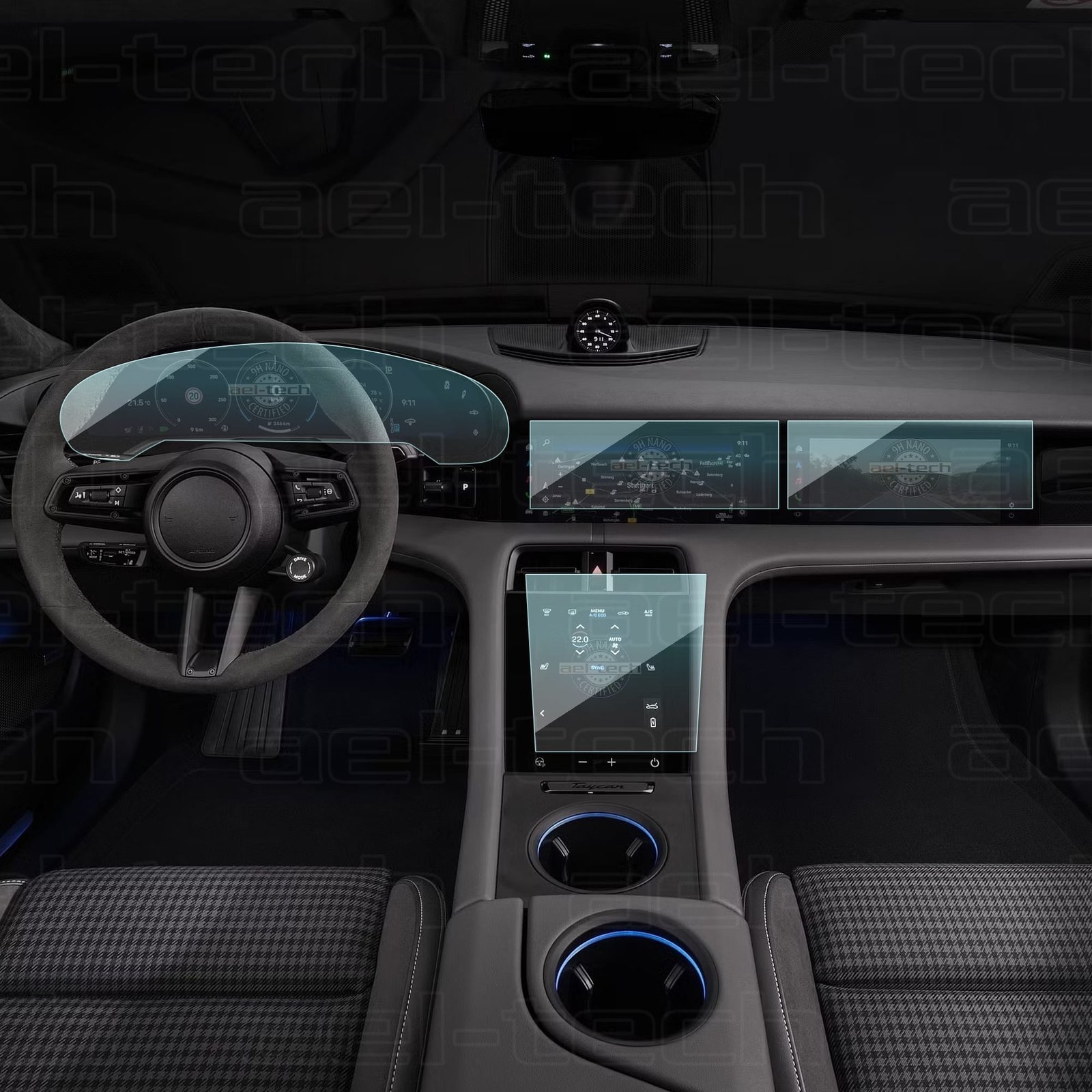 porschetaycan2025ekrankoruyucu-copy-1.jpg Porsche Taycan Uyumlu Dijital Gösterge,Navigasyon ve Klima 9H Nano Ekran Koruyucu 4lÜ Set - Görsel 1